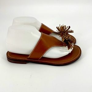 Patricia Nash Brown Leather Flip Flops